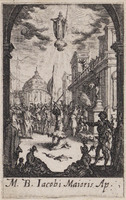 KG 10108
<br/>
Martyrium Jacobus de Meerdere ("Kleine Apostelserie")
<br/>
<em>Callot, Jacques (1592 - 1635)</em>
